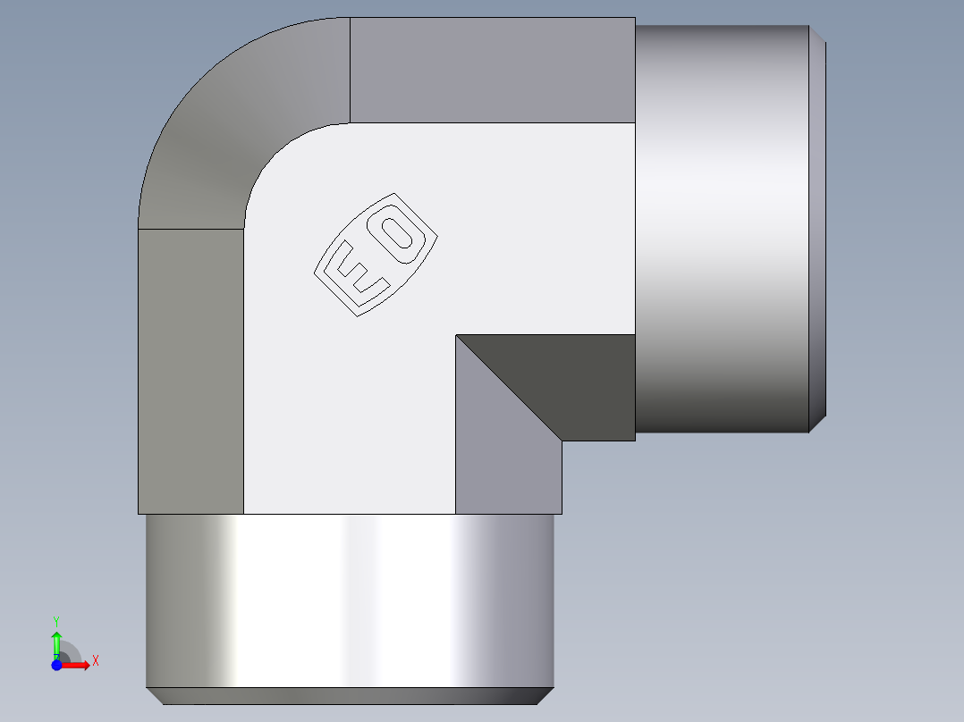 卡套式工业通用硬管接头EO_Union_elbow_W22LCFX前视图
