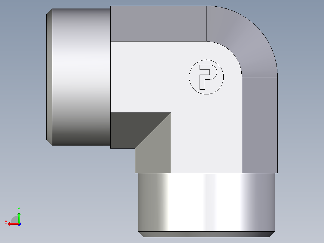 卡套式工业通用硬管接头EO_Union_elbow_W22LCFX后视图