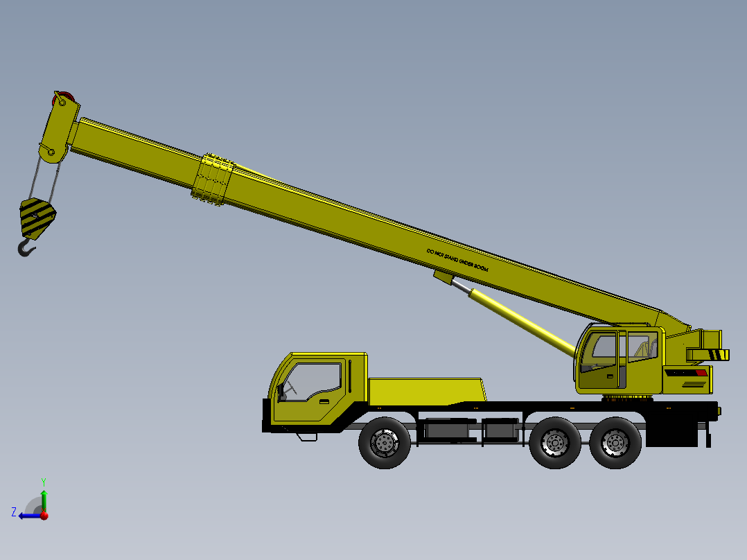 汽车起重机模型右视图