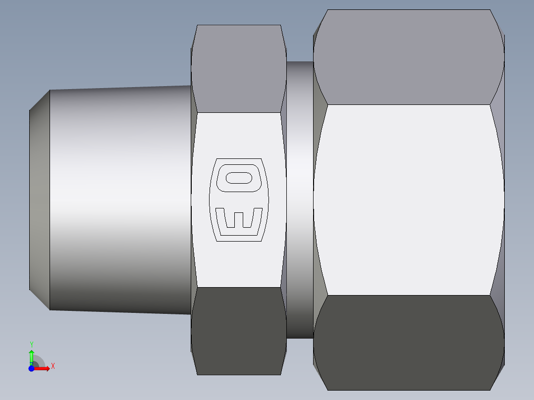 卡套式工业通用硬管接头EO_Male_Stud_connector_GE30S1NPTCF前视图