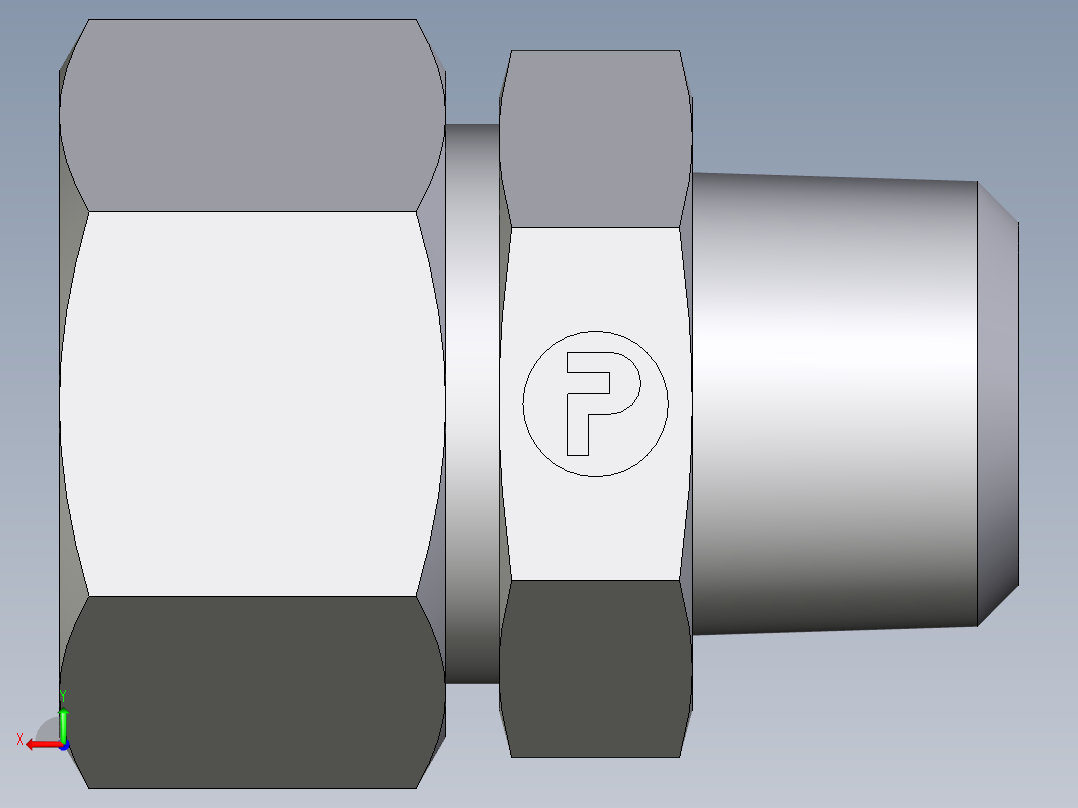 卡套式工业通用硬管接头EO_Male_Stud_connector_GE30S1NPTCF后视图