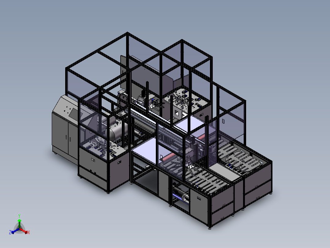液晶行业面板半自动盖panel-sw18可编辑正等轴测图