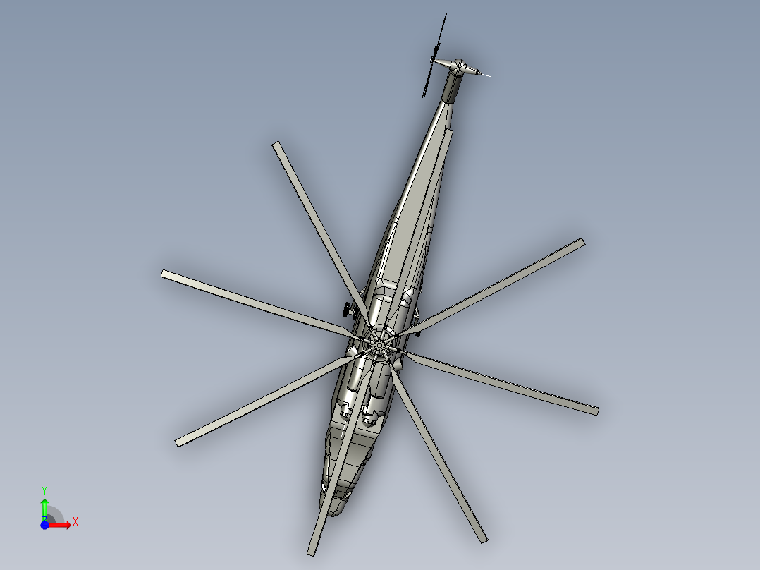 直升飞机 飞机模型设计 (68)前视图