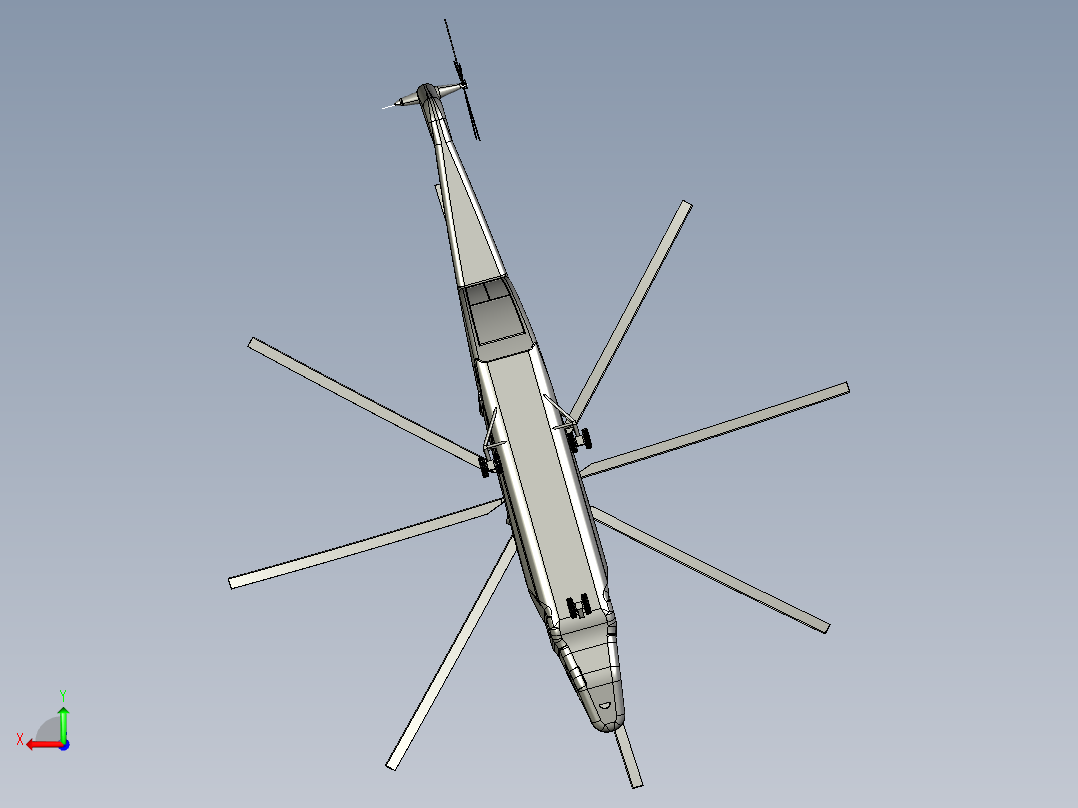 直升飞机 飞机模型设计 (68)后视图