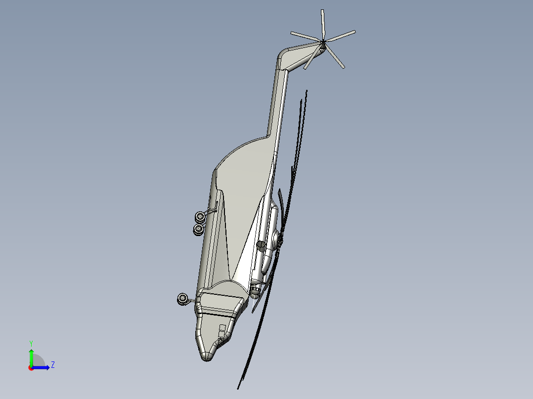 直升飞机 飞机模型设计 (68)左视图