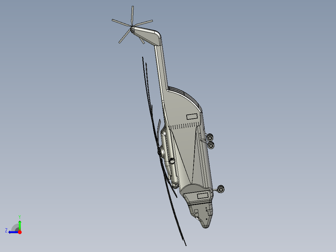 直升飞机 飞机模型设计 (68)右视图