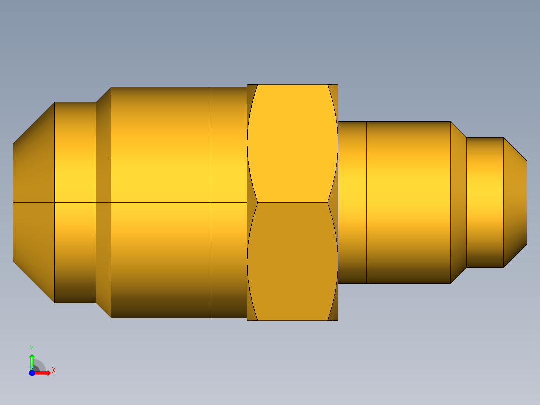 扩口式工业通用硬管接头Union Reducer 42F-6-4前视图