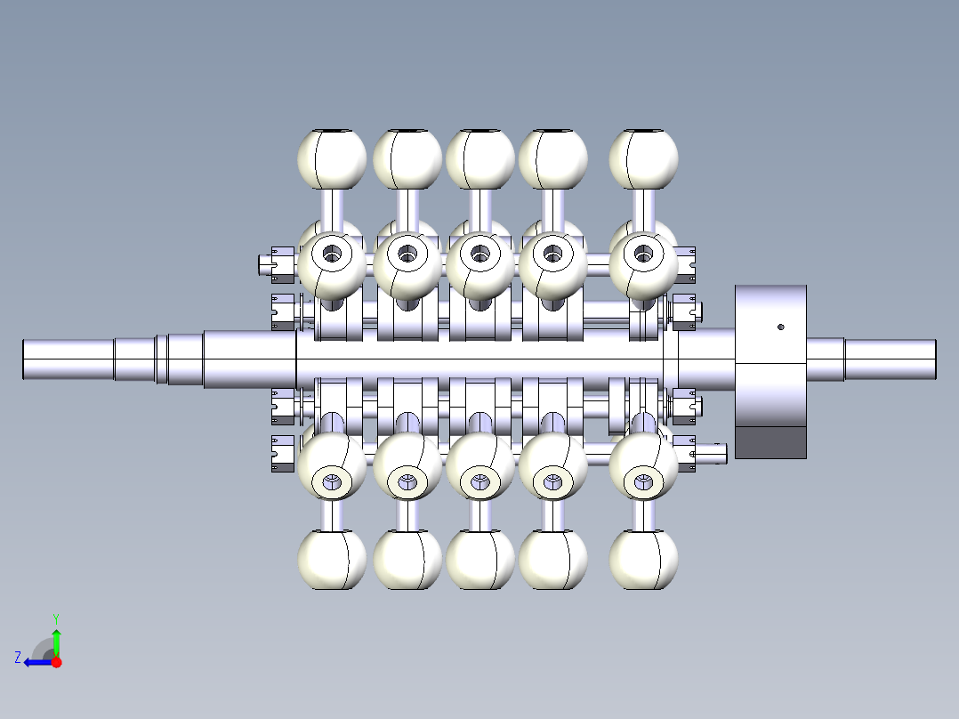 PC0806锤式破碎机设计【转子CATIA三维】-优秀设计右视图