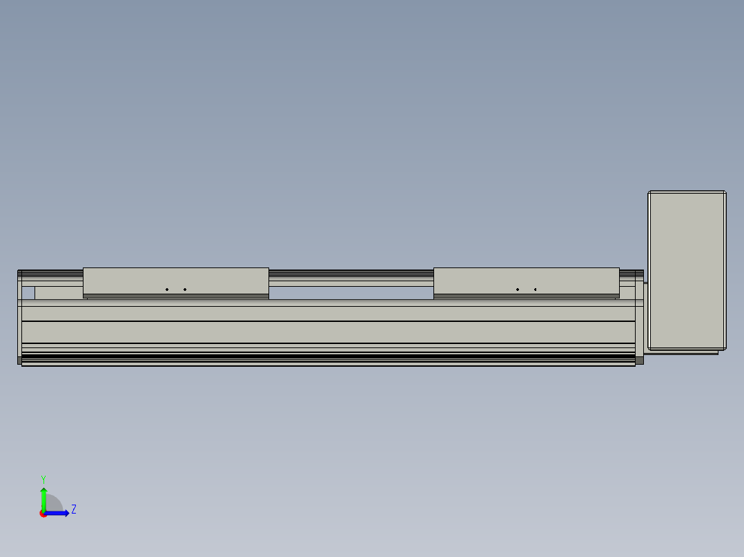 直线模组LHB21-L40-S400-LU设计图纸左视图