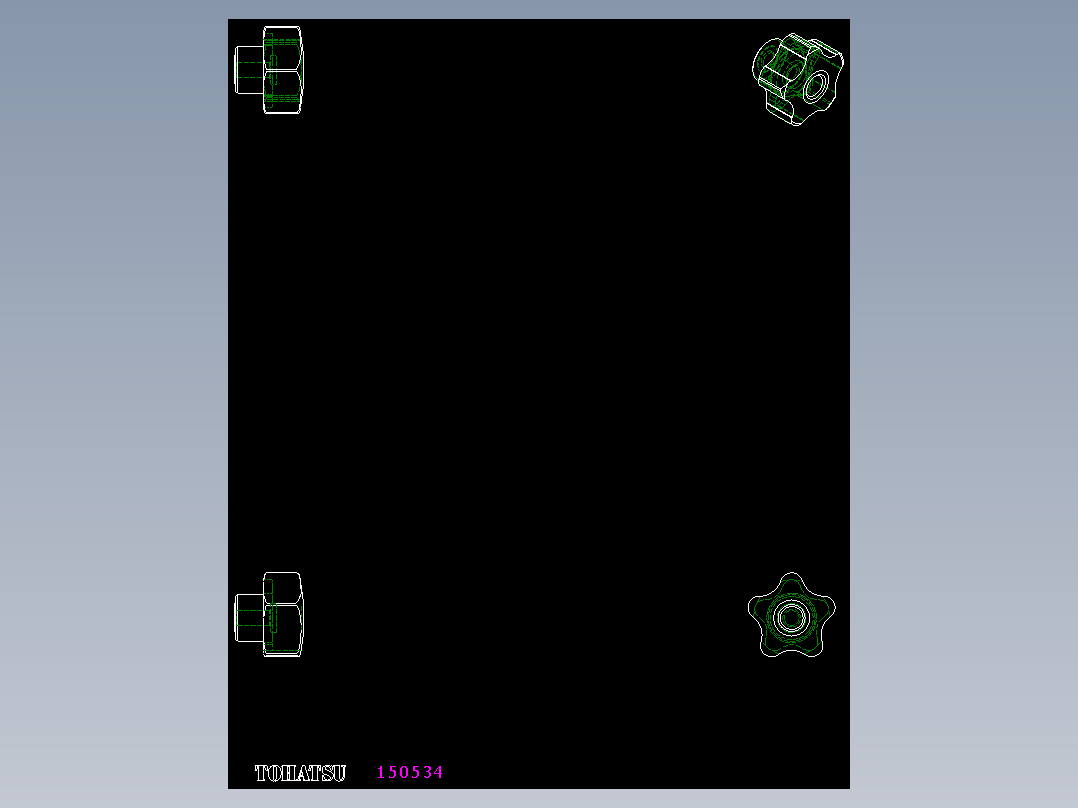 星型把手VCT.AE-V0-2D多系列多零件图纸模型