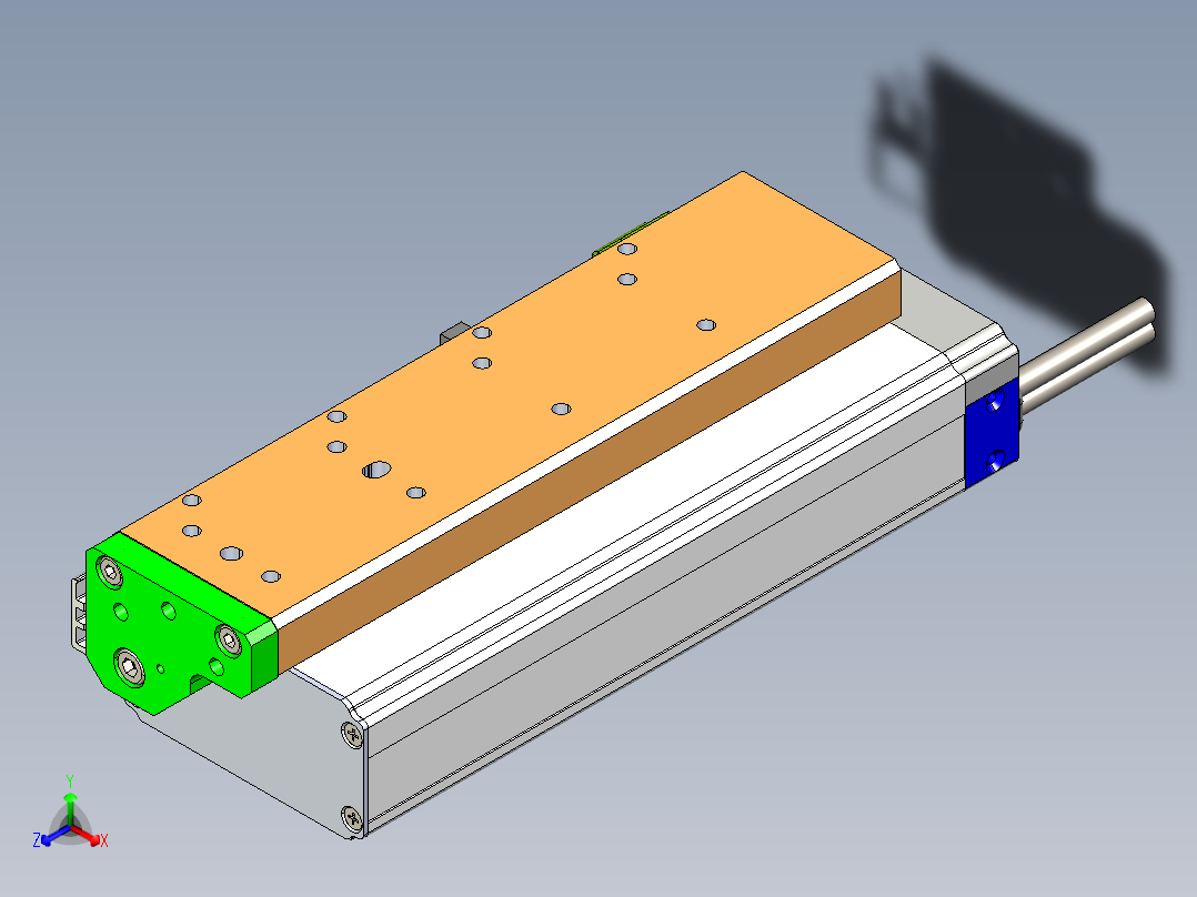 威洛博LES小滑台LES16-Lxx-S100-BR正等轴测图