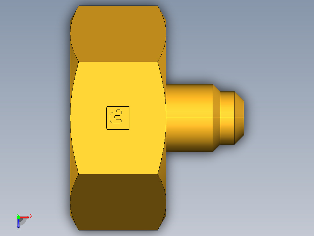 扩口式工业通用硬管接头Refrigerant Drum a Aapter 1F-4-12俯视图