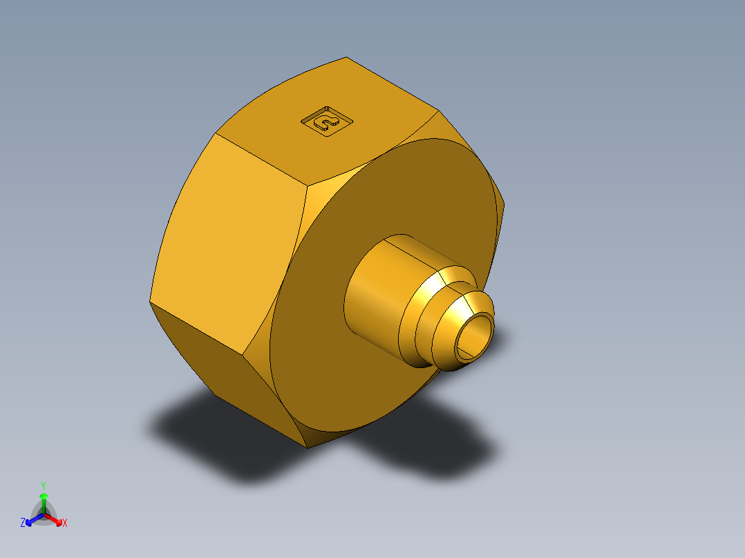 扩口式工业通用硬管接头Refrigerant Drum a Aapter 1F-4-12正等轴测图