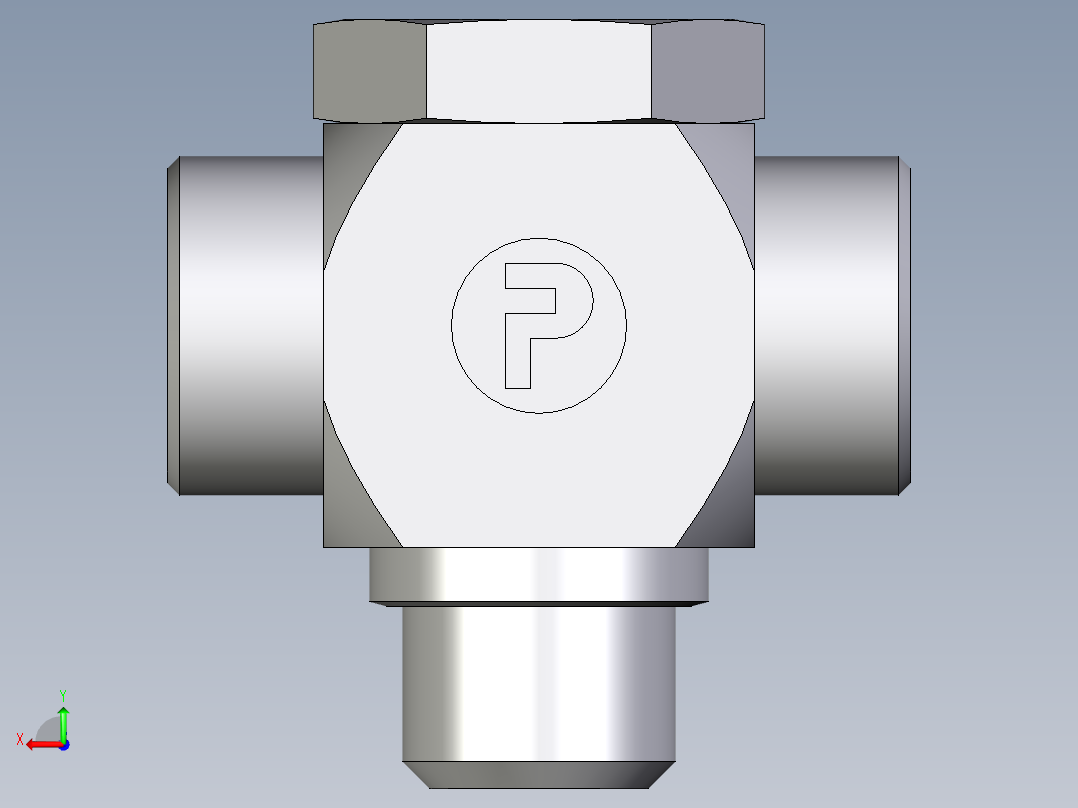 卡套式工业通用硬管接头EO_High_pressure_banjo_tee_TH18LROMD71后视图