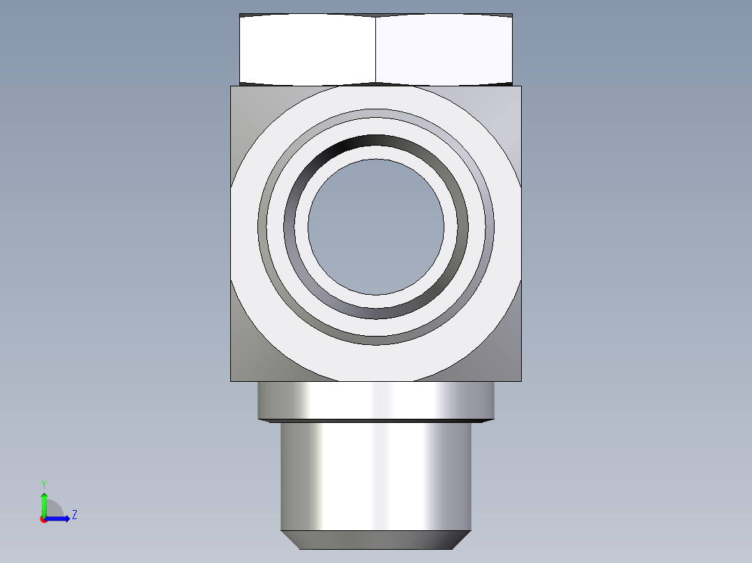卡套式工业通用硬管接头EO_High_pressure_banjo_tee_TH18LROMD71左视图