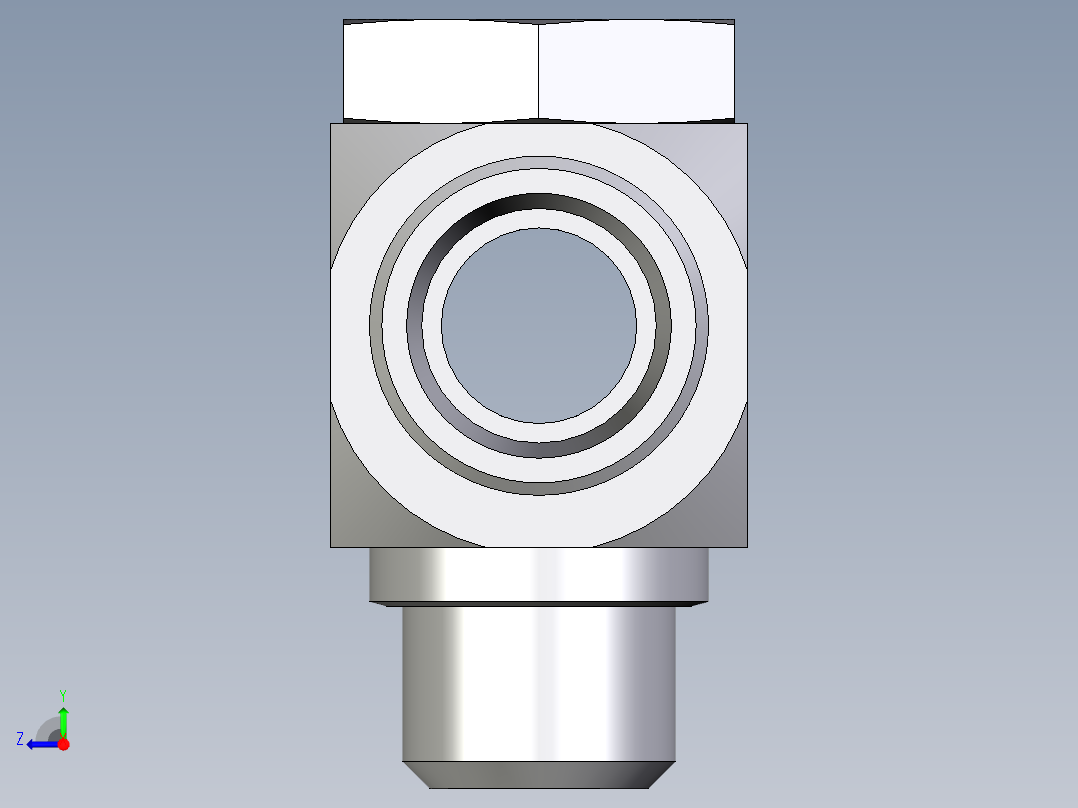 卡套式工业通用硬管接头EO_High_pressure_banjo_tee_TH18LROMD71右视图