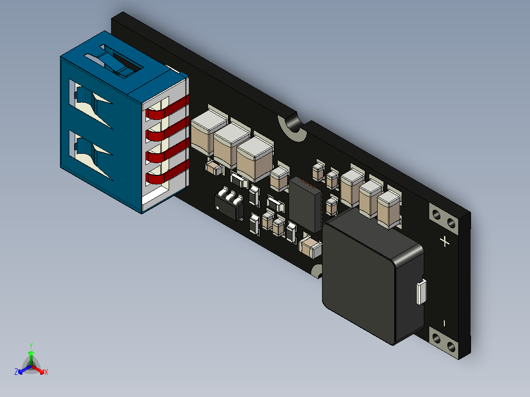 快速充电tps61088升压模块正等轴测图