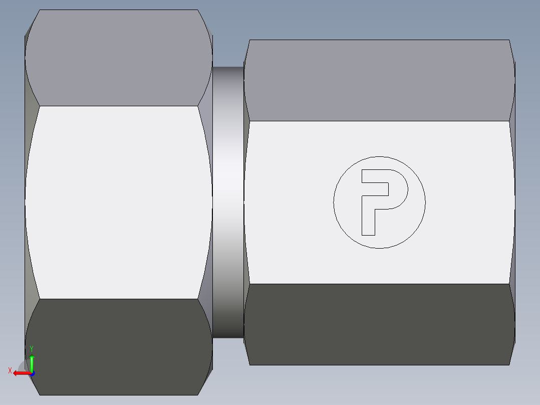 卡套式工业通用硬管接头EO_Swivel_connector_GAI18LRCF后视图