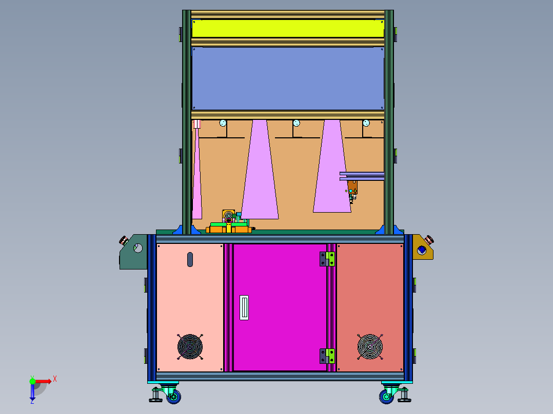 塑胶件尺寸外观视觉检测设备俯视图