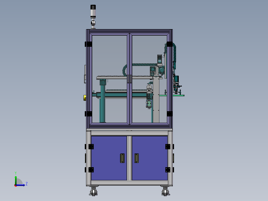 龙门组装设备sw18左视图