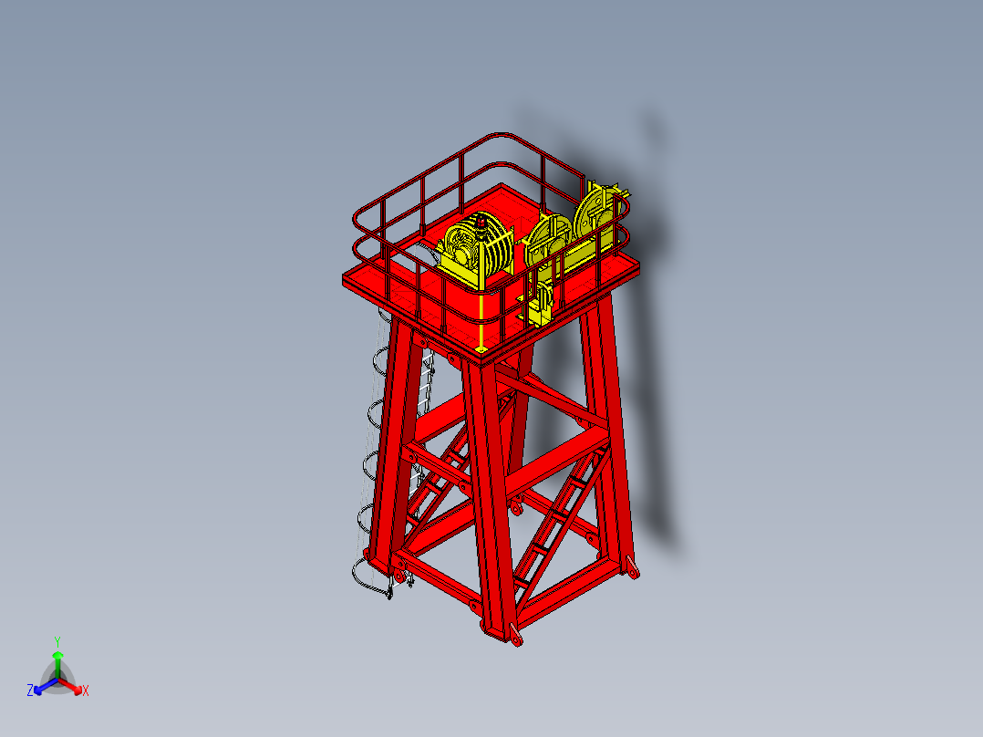 <span style='color: red'>井架</span>上铰链台