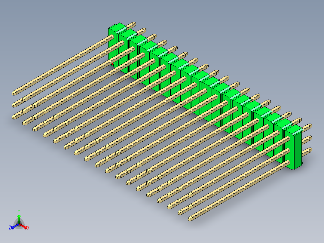 彩色公头100mil（2.54mm）系列-DS1021_green_3x18p_100mil_Type43_rev1.0