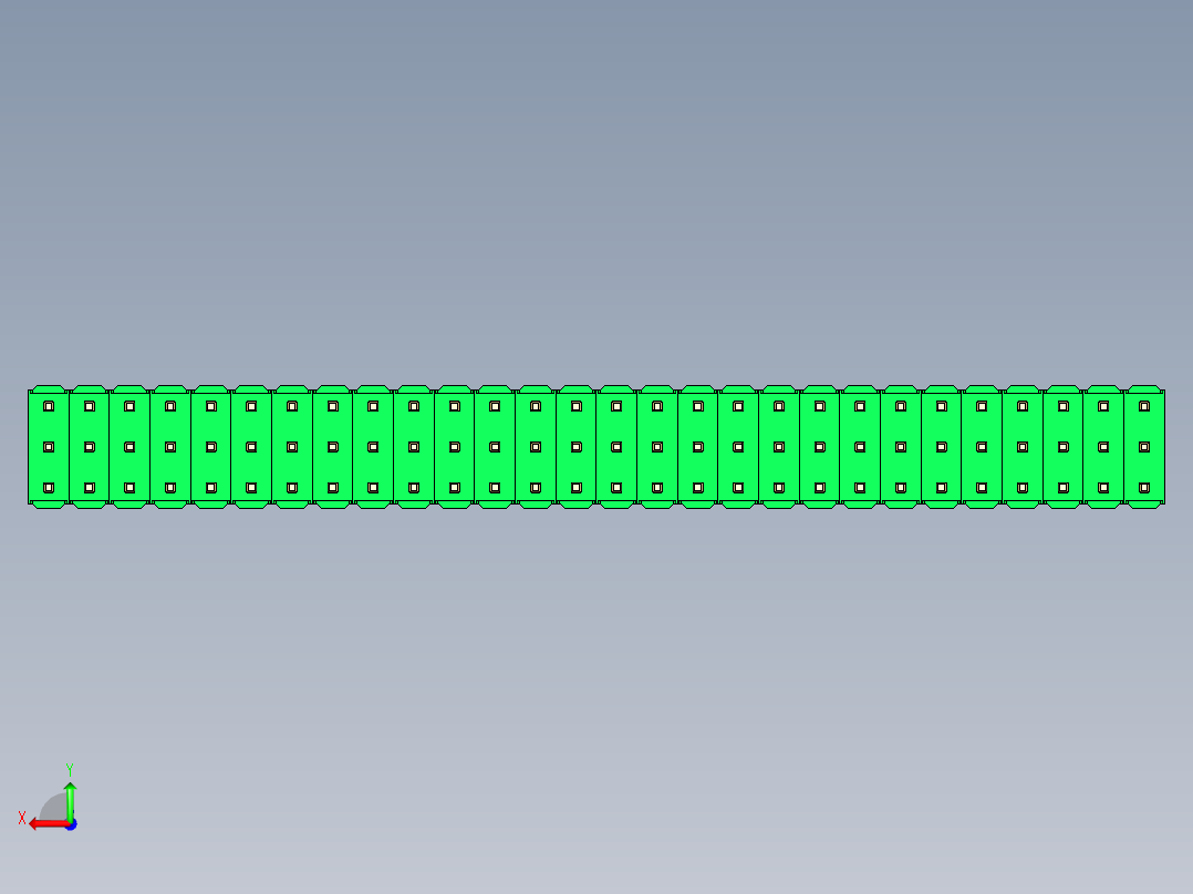 彩色公头100mil（2.54mm）系列-DS1021_green_3x28p_100mil_Type1_rev1.0后视图