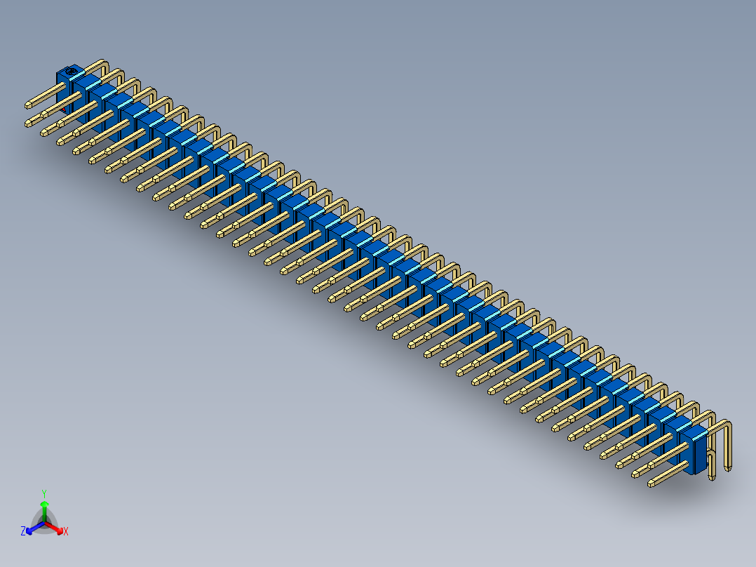 彩色公排针 100mil 2.54mm 系列-DS1022_blue_2x40p_100mil_TypeD_rev1.0