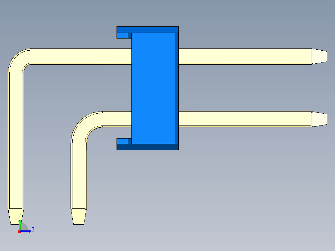 彩色公排针 100mil 2.54mm 系列-DS1022_blue_2x40p_100mil_TypeD_rev1.0左视图