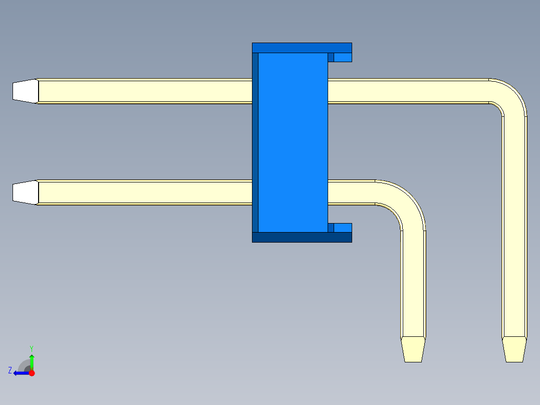彩色公排针 100mil 2.54mm 系列-DS1022_blue_2x40p_100mil_TypeD_rev1.0右视图