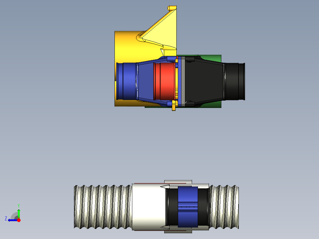 打印机激光切割机排气系统2.5英寸右视图