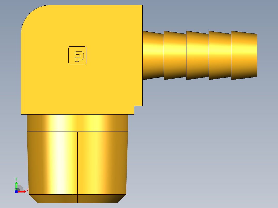 倒齿式工业管接头Hose Barb 90Deg Elbow to Male Pipe 129HB-6-8前视图