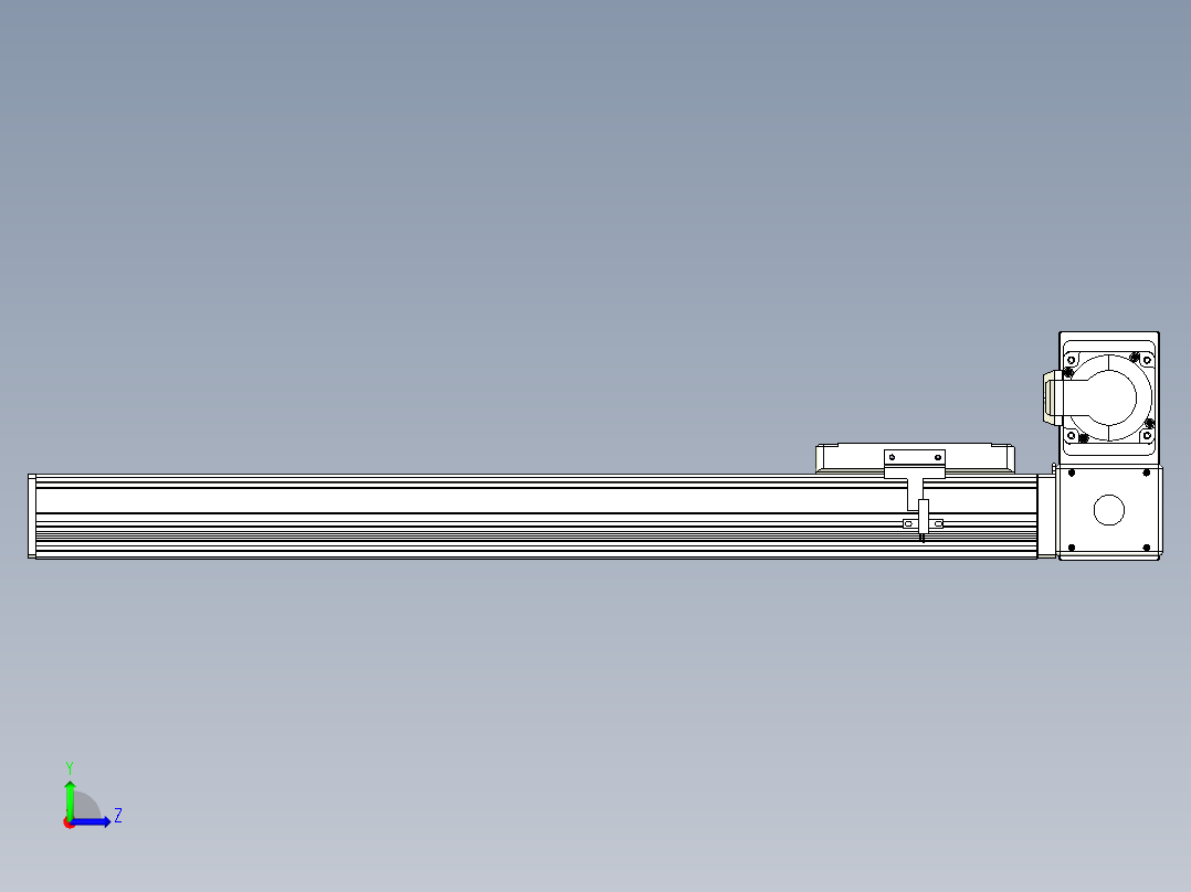 同步带全封闭直线模组TPA-HCB-105D-90-L450-RU-Y-P20-N3左视图