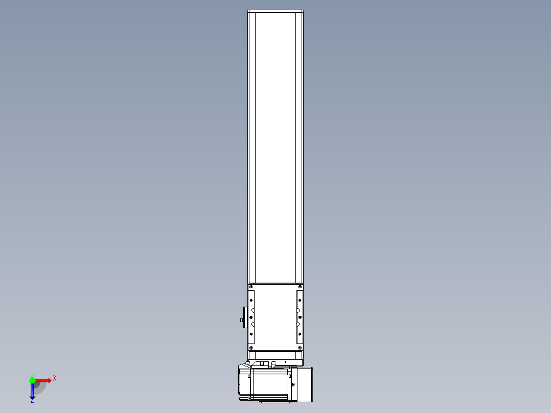 同步带全封闭直线模组TPA-HCB-105D-90-L450-RU-Y-P20-N3俯视图