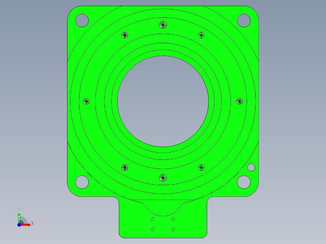 中空旋转平台KFN130-18-N(14-50-70-M5)前视图
