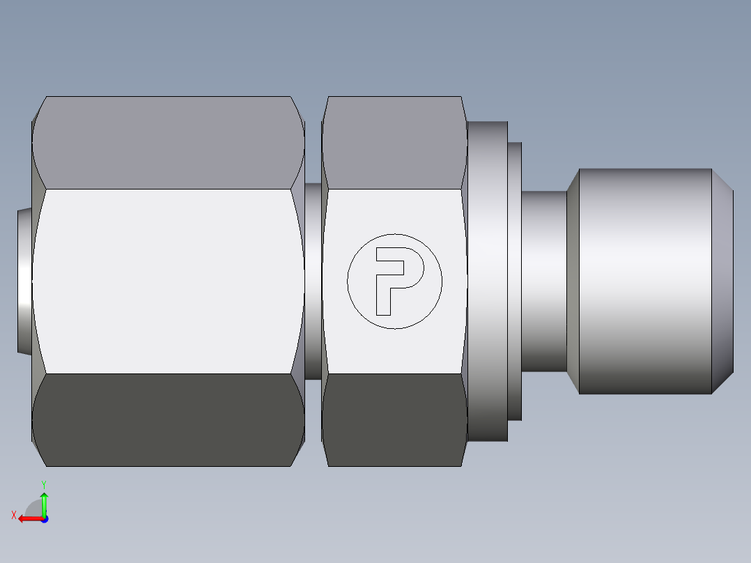 卡套式工业通用硬管接头EO_Swivel_connector_EGE08LMEDCF后视图