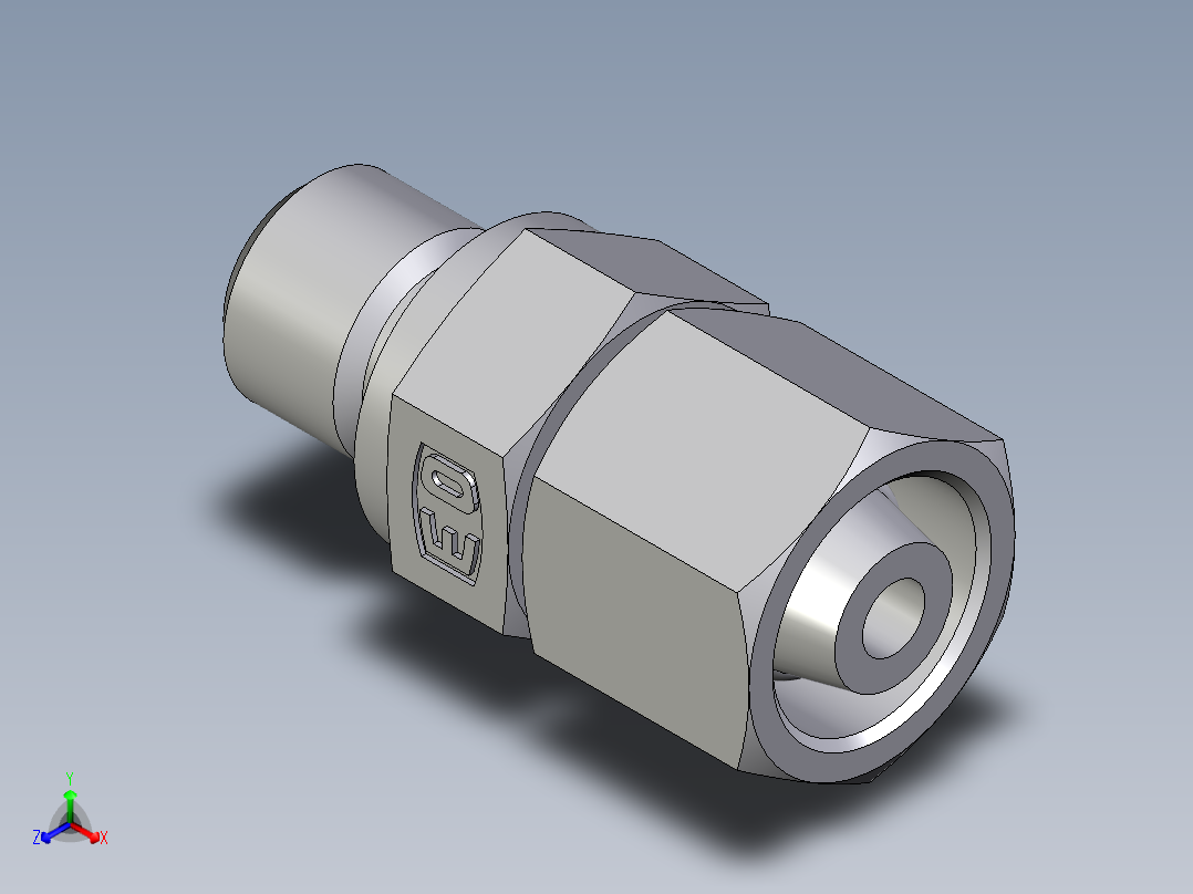 卡套式工业通用硬管接头EO_Swivel_connector_EGE08LMEDCF正等轴测图
