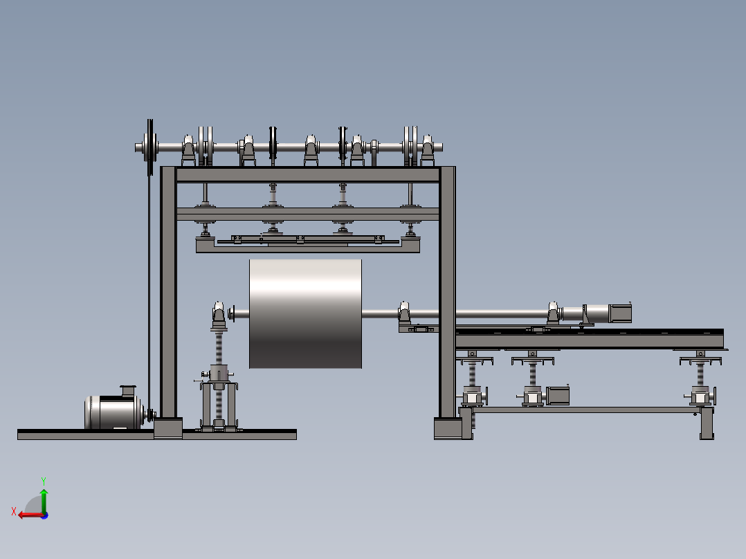 外表面回转体针刺机圆柱圆台针刺机后视图