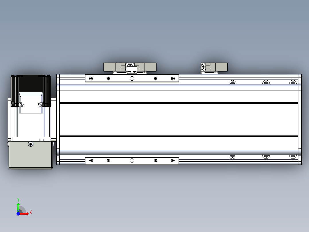 同步带滑台-半封闭B13H-L45-S100-LU-P40-D3前视图