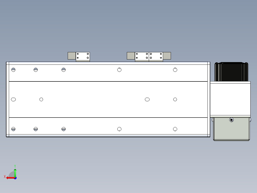 同步带滑台-半封闭B13H-L45-S100-LU-P40-D3后视图