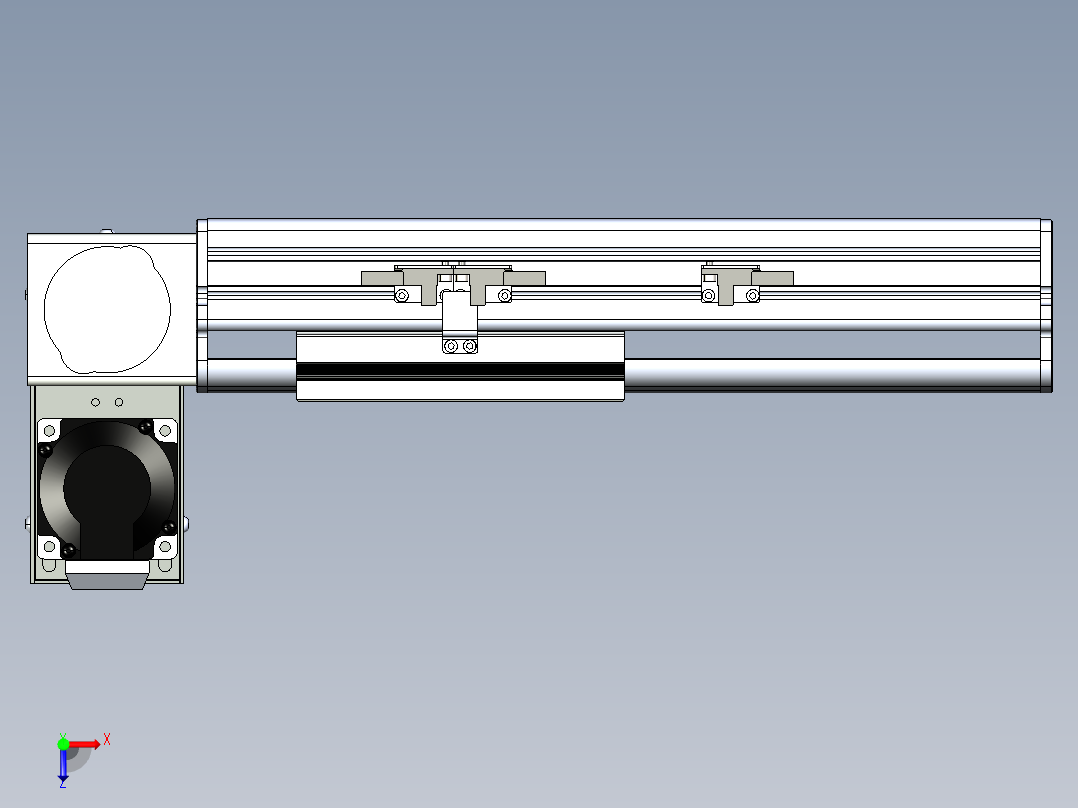 同步带滑台-半封闭B13H-L45-S100-LU-P40-D3俯视图