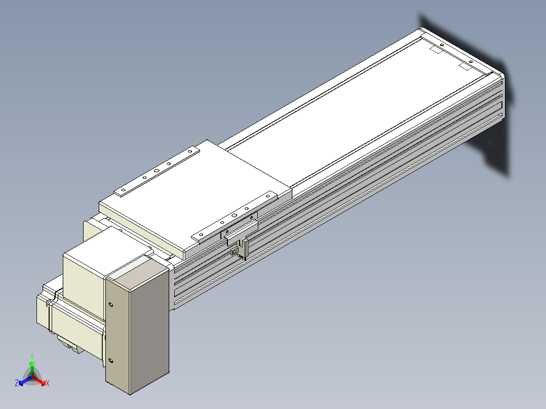 同步带全封闭直线模组TPA-HCB-14D-120-L300-RP-C-P40-N3正等轴测图