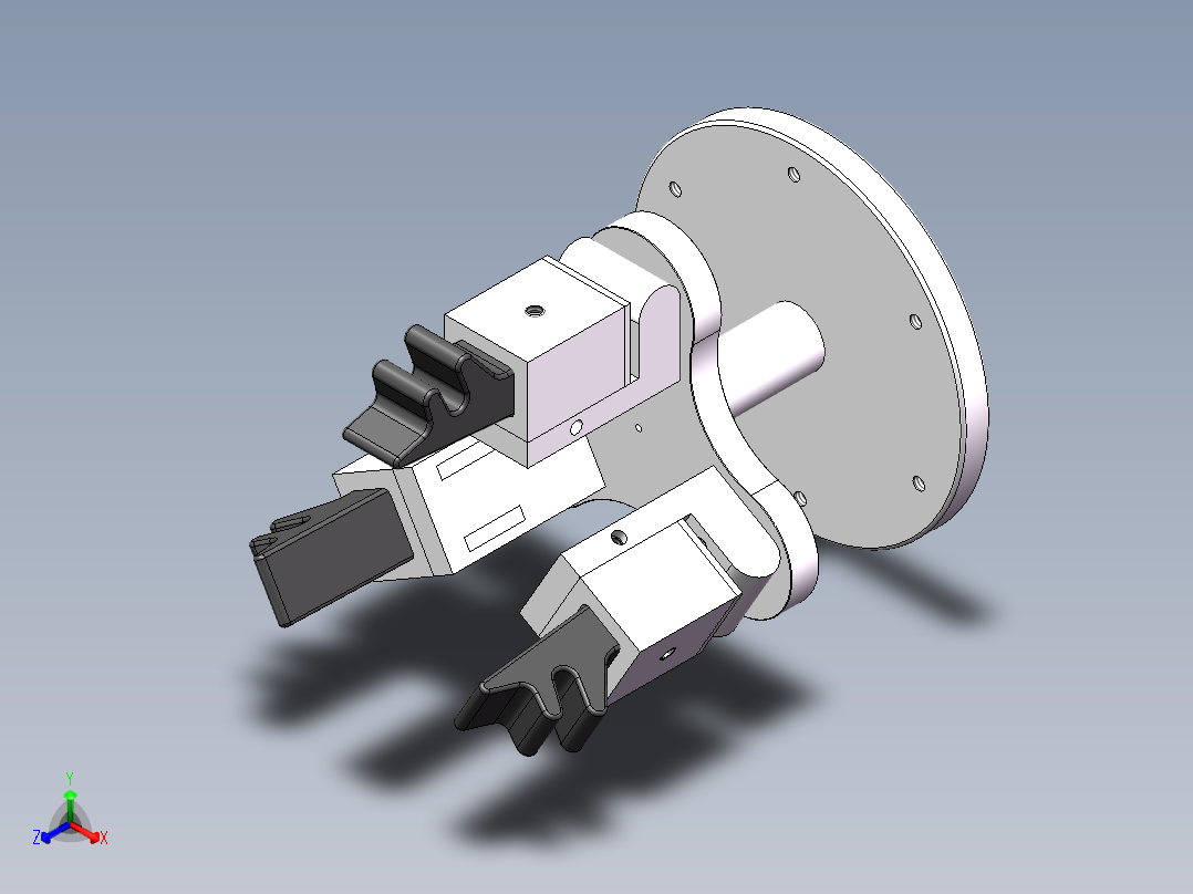 气动柔性夹爪组件正等轴测图