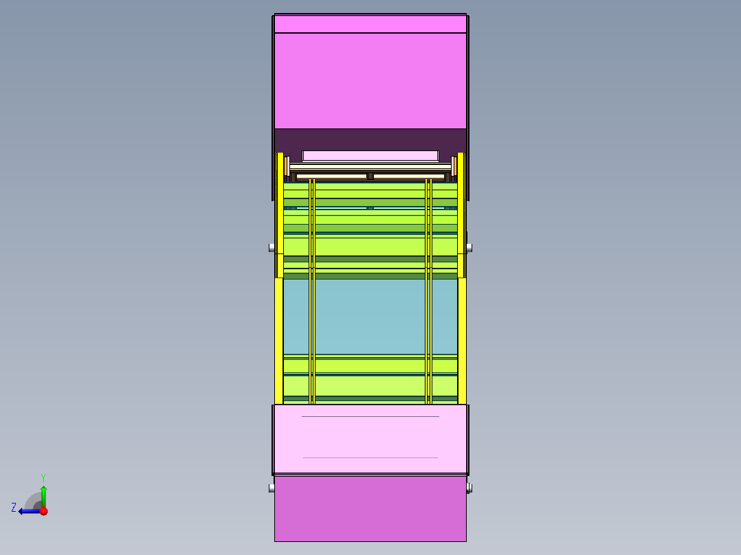 斗式提升机三维含零件图带参数可编辑右视图