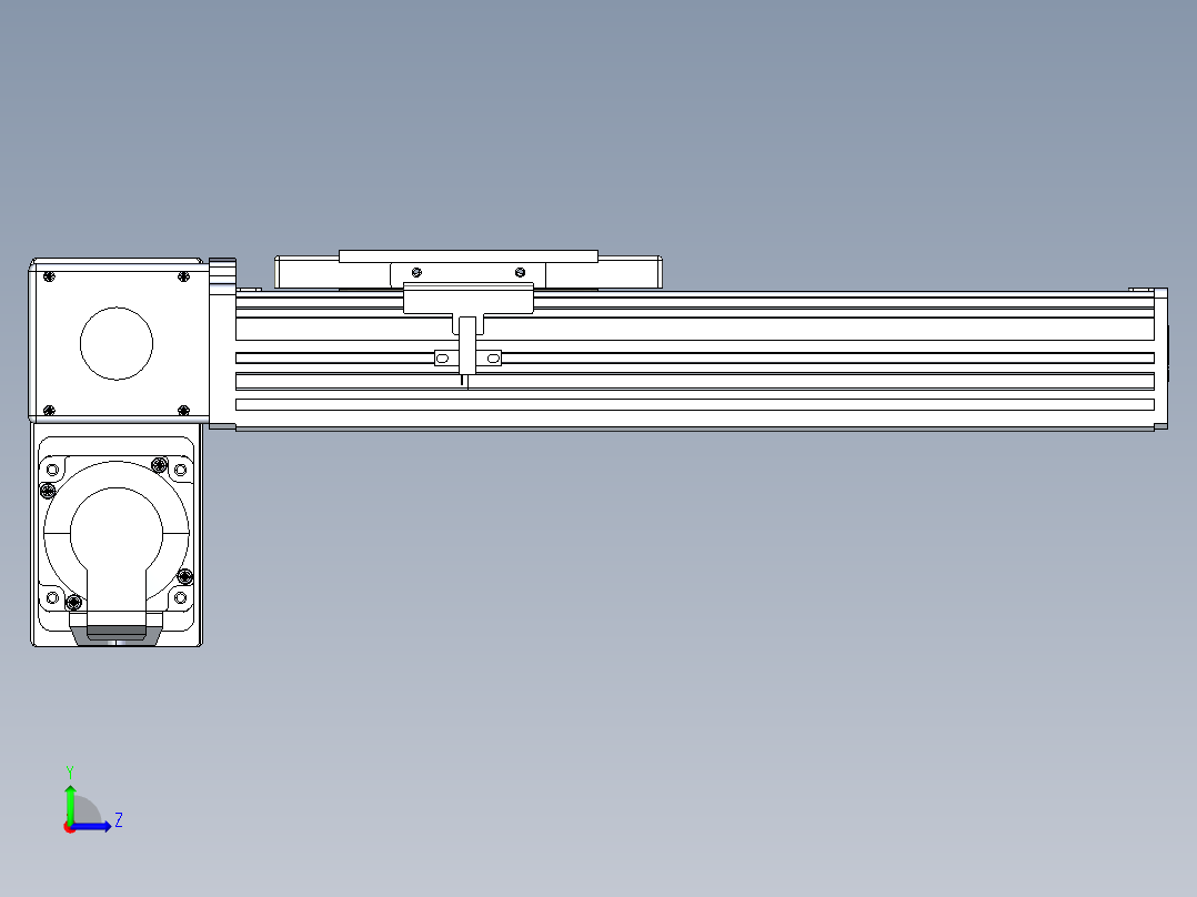 同步带全封闭直线模组TPA-HCB-110D-90-L150-LP-Y-P40-N3左视图