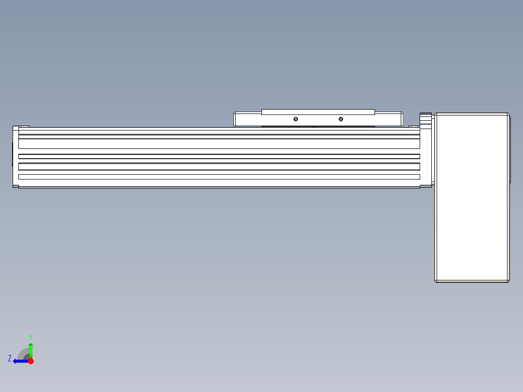同步带全封闭直线模组TPA-HCB-110D-90-L150-LP-Y-P40-N3右视图