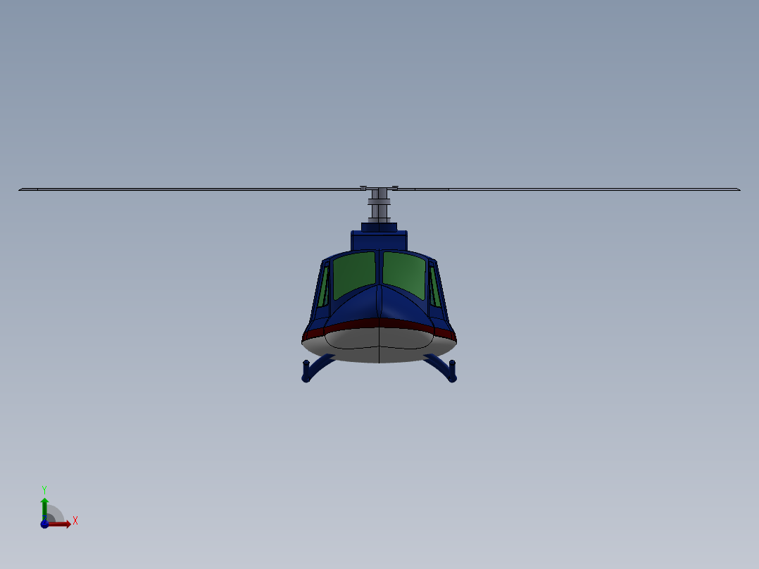 直升飞机 飞机模型设计 (29)前视图