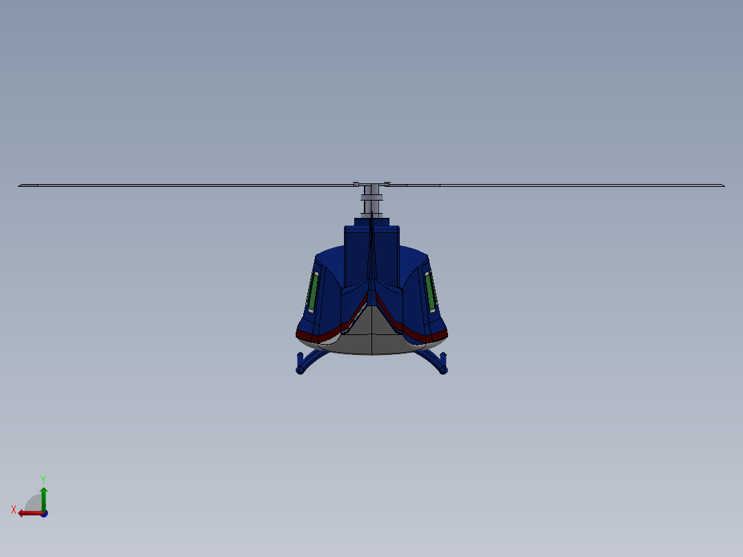直升飞机 飞机模型设计 (29)后视图