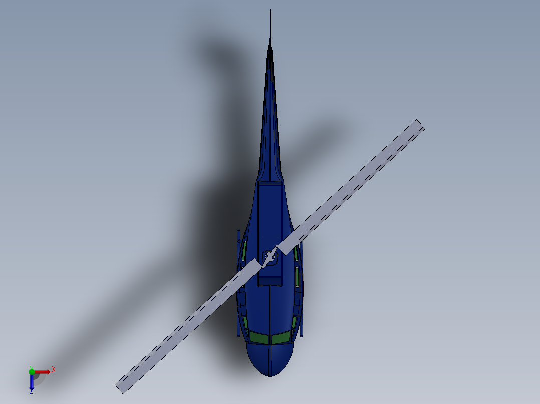 直升飞机 飞机模型设计 (29)俯视图