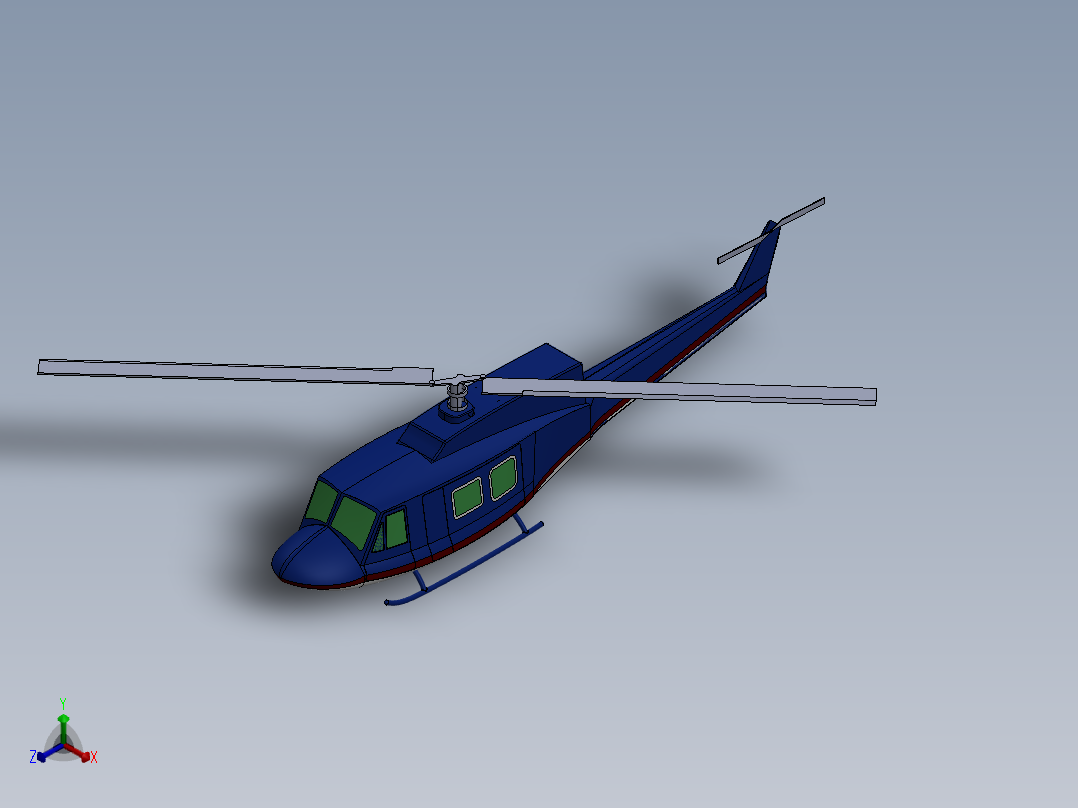 直升飞机 飞机模型设计 (29)正等轴测图